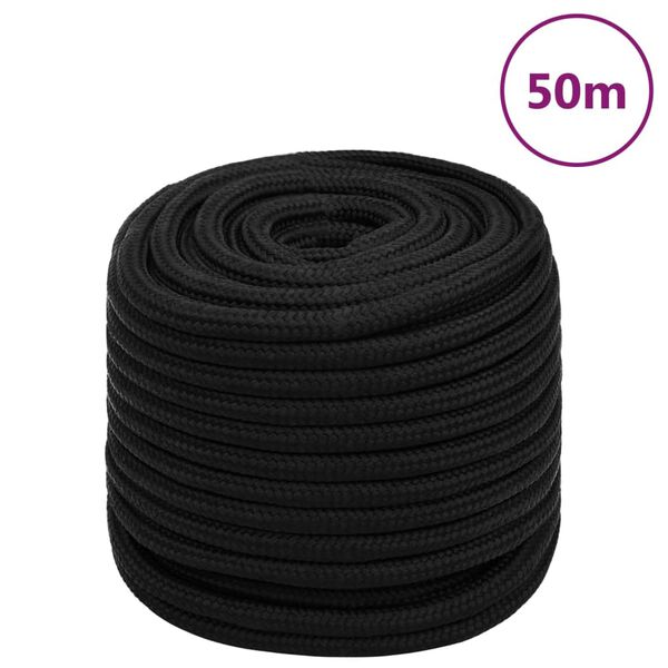 vidaXL Work Rope Black 0.63 " 164.0 ' Polyester