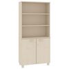 vidaXL Highboard Set of 2 Honey brown Solid pine wood, MDF Standard