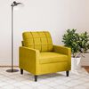 vidaXL Sofa Chair Yellow Velvet Single Sofa Chair Square Modern