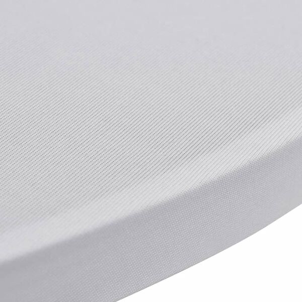 vidaXL Table Cover Set of 2 White 90% Polyester, 10% Elastane Ø 23.6 in