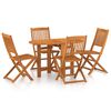 vidaXL Dining Set Natural wood Solid Acacia wood Set Collapsible