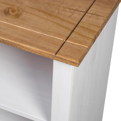vidaXL Bookcase White 31.5"x13.8"x43.3" Solid Pine Wood Panama Range
