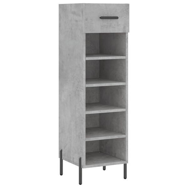 vidaXL Shoe Cabinet Concrete grey Engineered wood, iron, zinc alloy