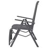vidaXL Sunlounger Black Aluminum Medium Adjustable Armrests