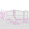 vidaXL Patio Gate Steel 3.3x13.1' Black