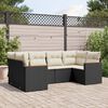 vidaXL 6 Piece Patio Sofa Set with Cushions Black Poly Rattan
