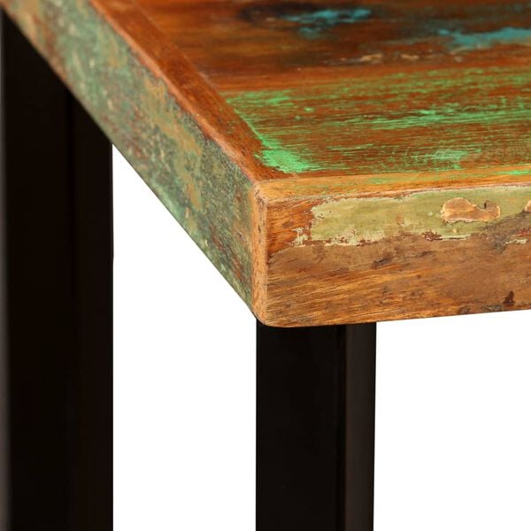 vidaXL Bar Table Multicolored with black legs Reclaimed wood and steel