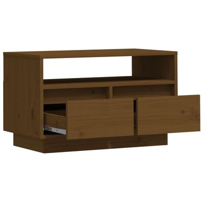 vidaXL TV Cabinet Honey Brown 23.6"x13.8"x14.6" Solid Wood Pine