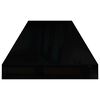 vidaXL Wall Shelf Set of 2 High gloss black Honeycomb MDF, metal