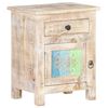 vidaXL Bedside Cabinet Whitewashed Rough acacia wood 15.7 x 11.8 x 19.7 in