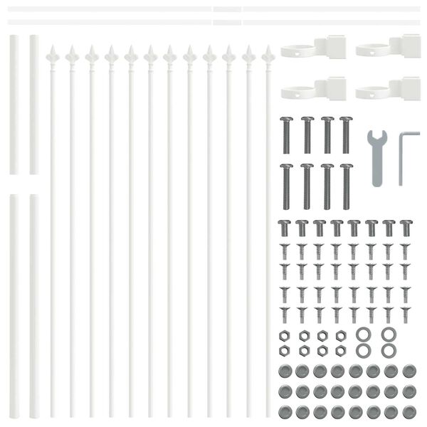 vidaXL Garden Fence White 5.6'x 2.6'Powder-coated steel
