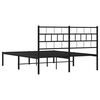 vidaXL Metal Bed Frame Black Powder-Coated Steel Full Metal Bed Frame