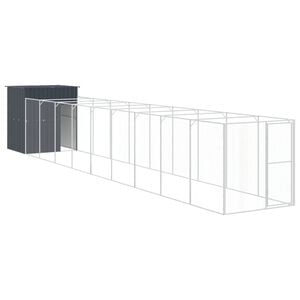 vidaXL Dog House Anthracite Galvanized steel Large Durable Dog House