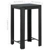 vidaXL Bar Table Black PE rattan, Powder-Coated Steel Counter Height