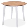 vidaXL Dining Set White and Natural Wood MDF Top, Solid Rubberwood Frame