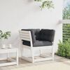 vidaXL Garden Sofa White, Anthracite Solid pine wood, Polyester Medium