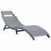 vidaXL Patio Sun Lounger Grey Solid acacia wood, 100% polyester Standard