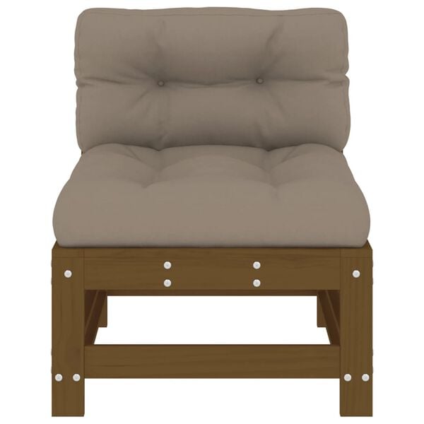 vidaXL Middle Sofa Honey brown