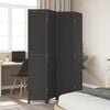 vidaXL Room Divider 4 Panels Black Solid Wood Paulownia