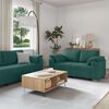 vidaXL Sofa 3 pcs Dark Green Linen-blend Fabric