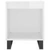 vidaXL Bedside Cabinet Set of 2 High gloss white Engineered wood, Metal