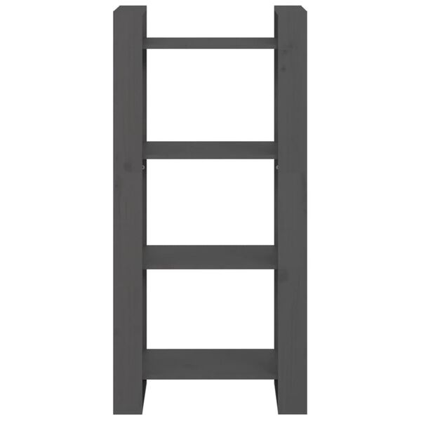 vidaXL Book Cabinet Grey Solid pine wood 23.6x13.8x49.2 in Book Cabinet