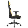vidaXL Gaming Chair Black and Yellow Polyester, Metal, Plywood, Foam