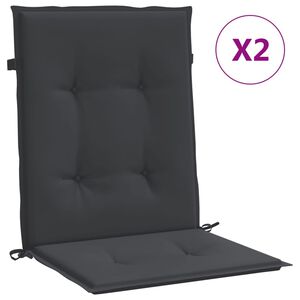 vidaXL Lowback Chair Cushion Set of 2 Black Oxford fabric (100% polyester)