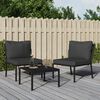 vidaXL Garden Chair Set of 2 Black and Gray