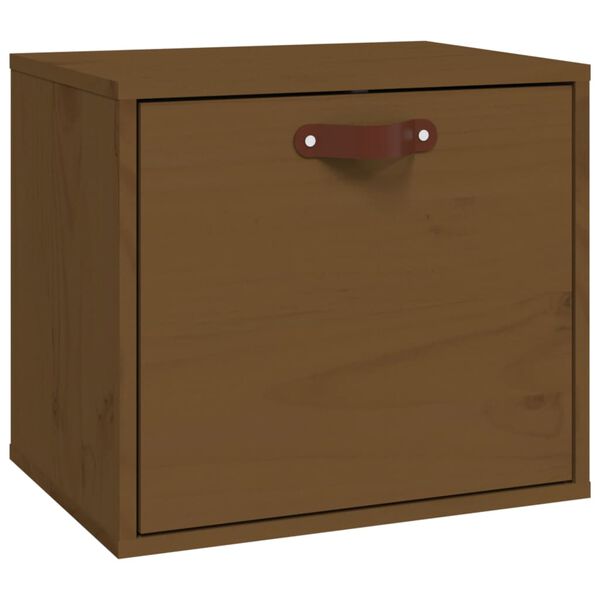 vidaXL Wall Cabinet Honey brown Solid pine wood, engineered wood Medium