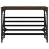 vidaXL Shoe Rack Brown Oak Engineered Wood, Powder-Coated Steel