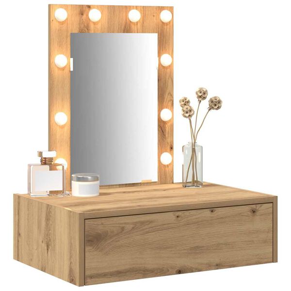 vidaXL Dressing Table Brown 23.62 x 15.75 x 27.56 in Engineered Wood