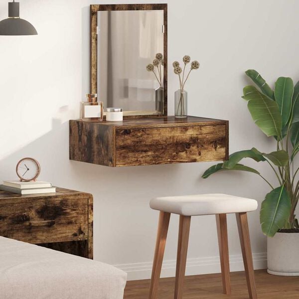 vidaXL Dressing Table Brown 23.62 x 15.75 x 27.56 in Engineered Wood