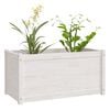 vidaXL Garden Planter White Solid pinewood Medium Garden Planter