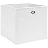 vidaXL Storage Box Set of 4 White Non-woven fabric Medium Foldable