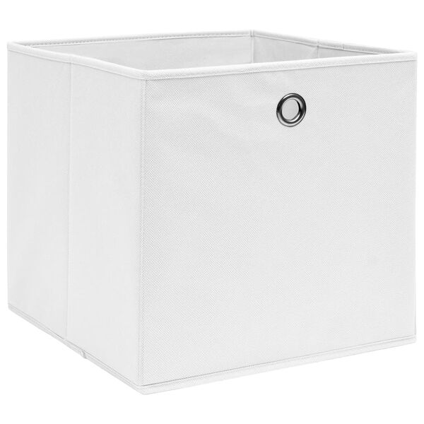 vidaXL Storage Box Set of 4 White Non-woven fabric Medium Foldable