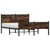 vidaXL Bed Frame Smoked oak Steel Full Bed Frame Rectangular Modern