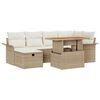 vidaXL Garden Sofa Set with Cushion 7 pcs Beige Poly rattan