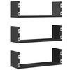 vidaXL Wall Shelf Black Engineered wood 22.8 in x 7.1 in x 7.1 in