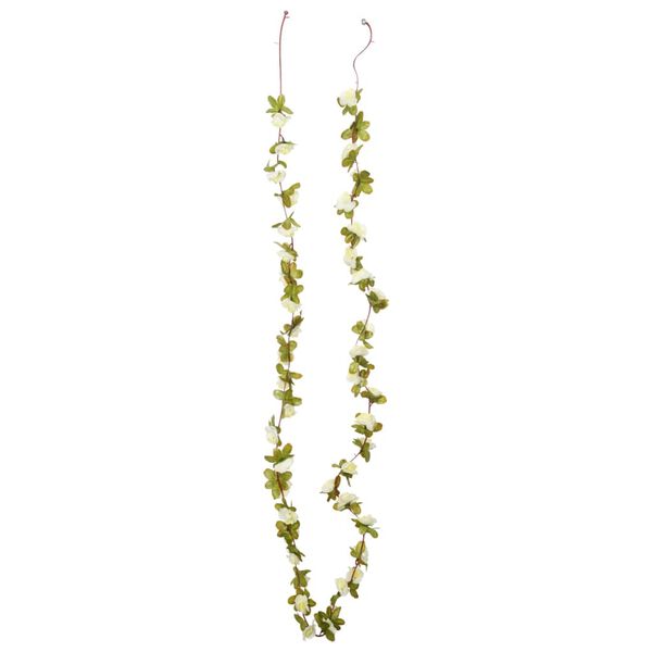 vidaXL Christmas Flower Garland White Artificial silk, PE 98.4 in long