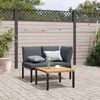 vidaXL Garden Sofa Set Black and Anthracite
