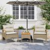vidaXL 3 Piece Patio Sofa Set with Cushions Beige Poly Rattan