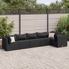 vidaXL 6 Piece Patio Lounge Set with Cushions Black Poly Rattan