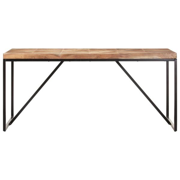 vidaXL Dining Table Natural wood and black