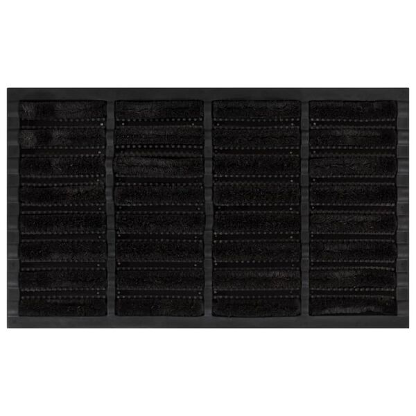 vidaXL Door Mat Black Rubber and Coir 18 x 30 in Rollable Door Mat