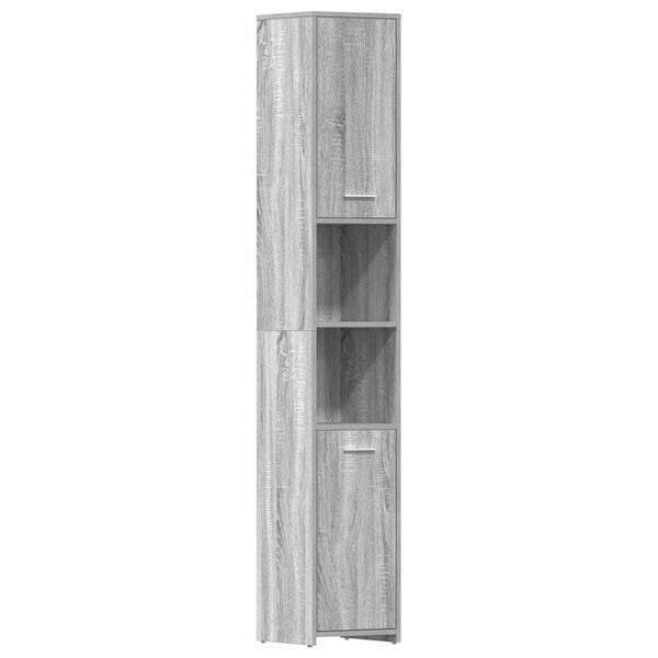 vidaXL Bathroom Cabinet Gray Sonoma Engineered Wood Tall