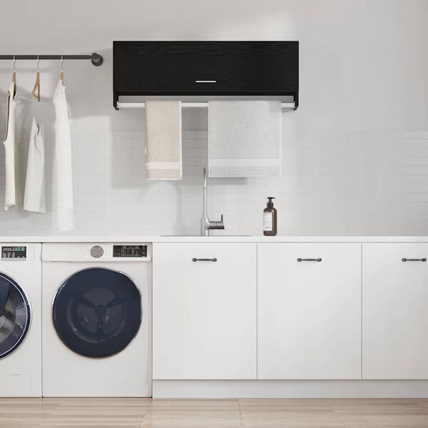 vidaXL Wardrobe Black Oak 39.37 x 12.80 x 13.78 in Engineered Wood