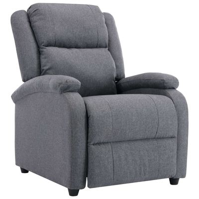 vidaXL TV Recliner Chair Dark Gray Fabric