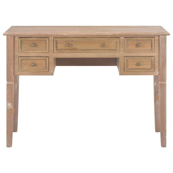vidaXL Writing Desk Brown MDF and Pine Wood Standard Writing Desk