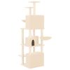vidaXL Cat Tree Cream Engineered wood, plush, sisal Extra Tall